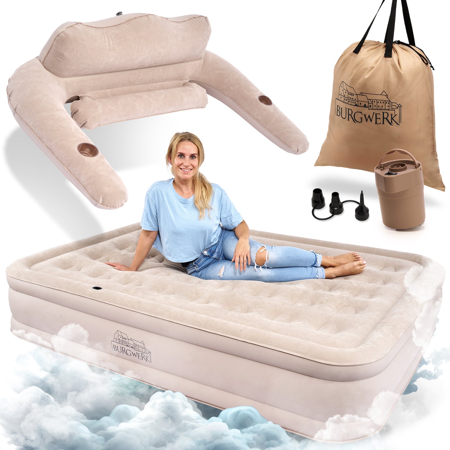 "Second Life" Luftbett in beige