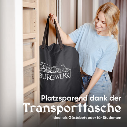 Luftbett für 2 Personen [Praktisches 3 in 1 System] in Schwarz/Anthrazit ohne Rückenlehne