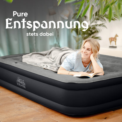 Luftbett für 2 Personen [Praktisches 3 in 1 System] in Schwarz/Anthrazit ohne Rückenlehne