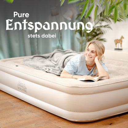 Luftbett für 2 Personen [Praktisches 3 in 1 System] in Beige ohne Rückenlehne